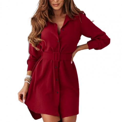 Trendy Long Sleeve Shirt Dress With ...